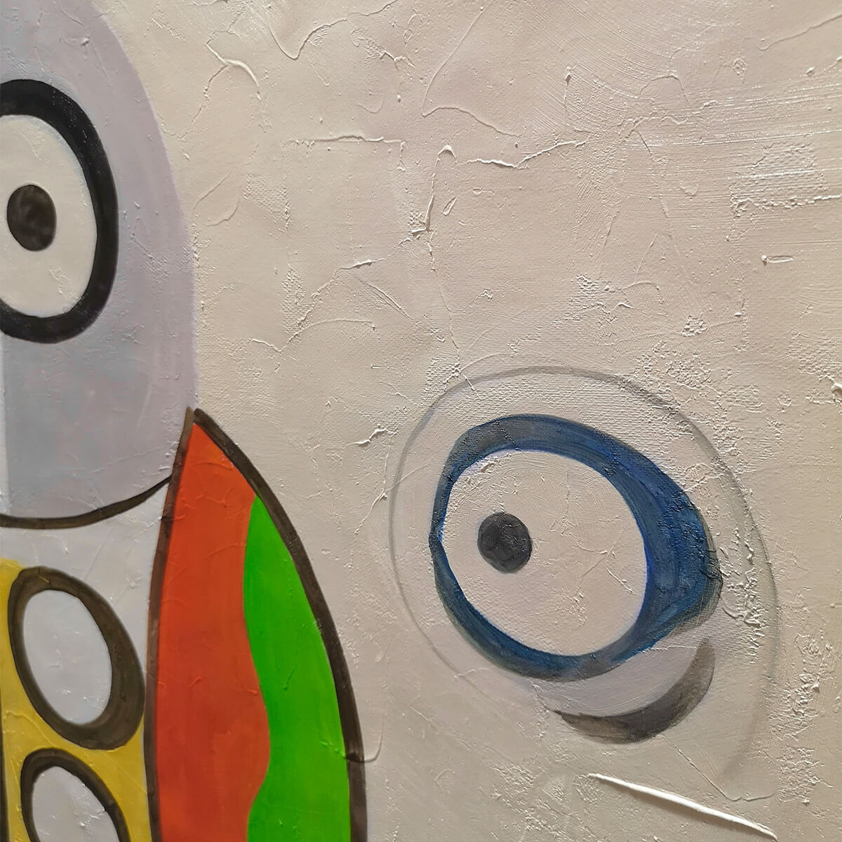 ABSTRACT FIGURE: Colorful Abstract Painting, Square Wall Art