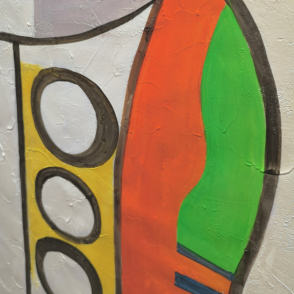 ABSTRACT FIGURE: Colorful Abstract Painting, Square Wall Art