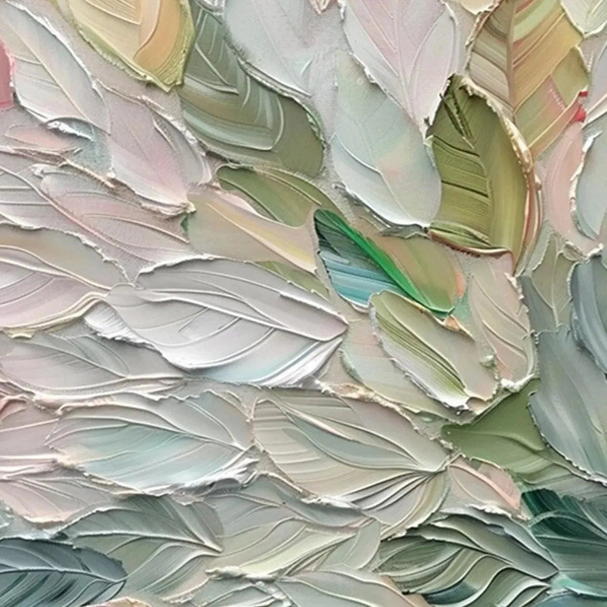 PASTEL DREAM: Square Textured Impasto Floral Painting
