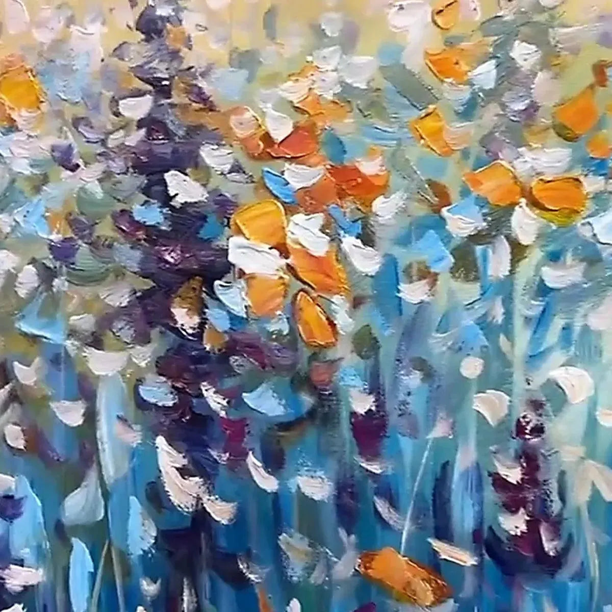 WILD MEADOW: Textured Impasto Wildflower Meadow Painting