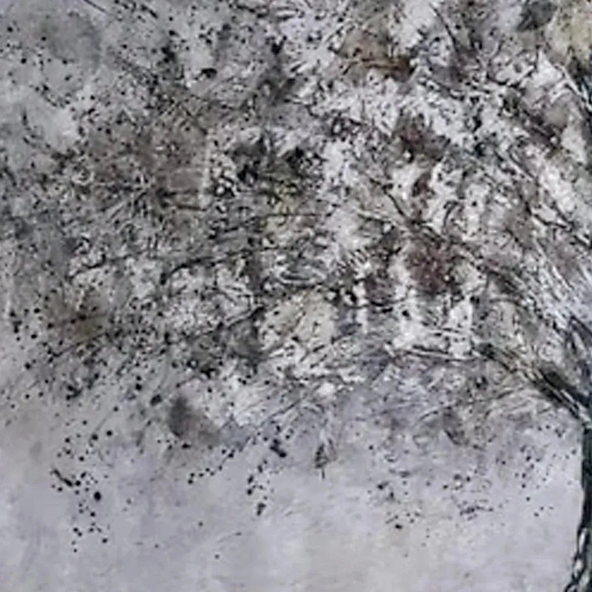 SILVER BIRCH: Textured Tree Painting in Grey and Gold