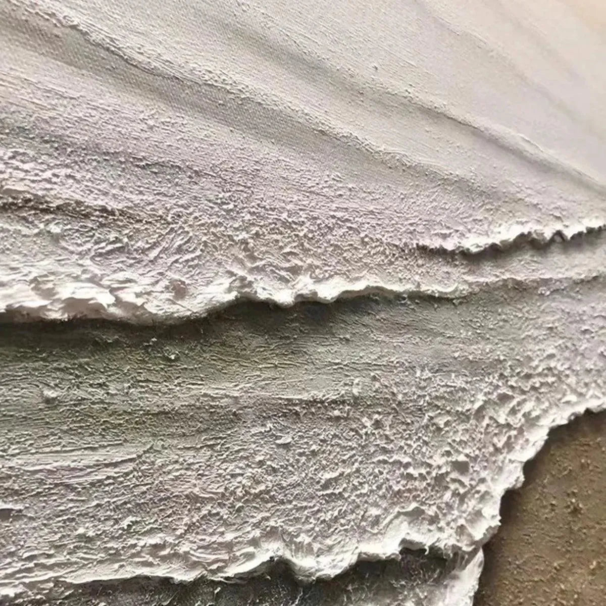 SERENE SHORE: Textured Coastal Landscape Painting in Beige