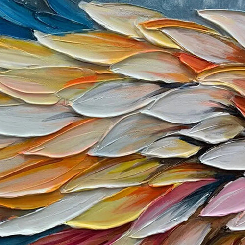 ANGEL WINGS: Textured Impasto Angel Wings Painting in Colorful Hues