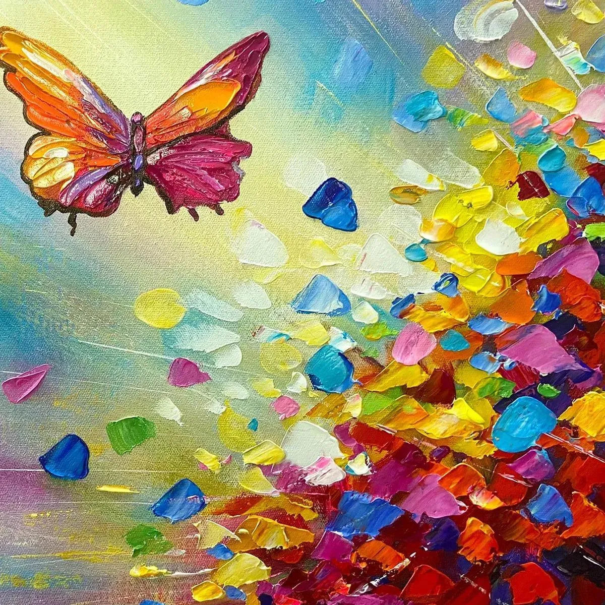 BUTTERFLY FLIGHT: Colorful Butterfly Painting on Canvas