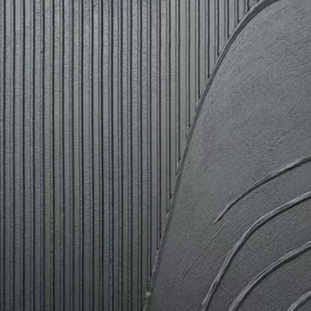 BLACK TEXTURED CURVES: Minimalist Textured Abstract Painting