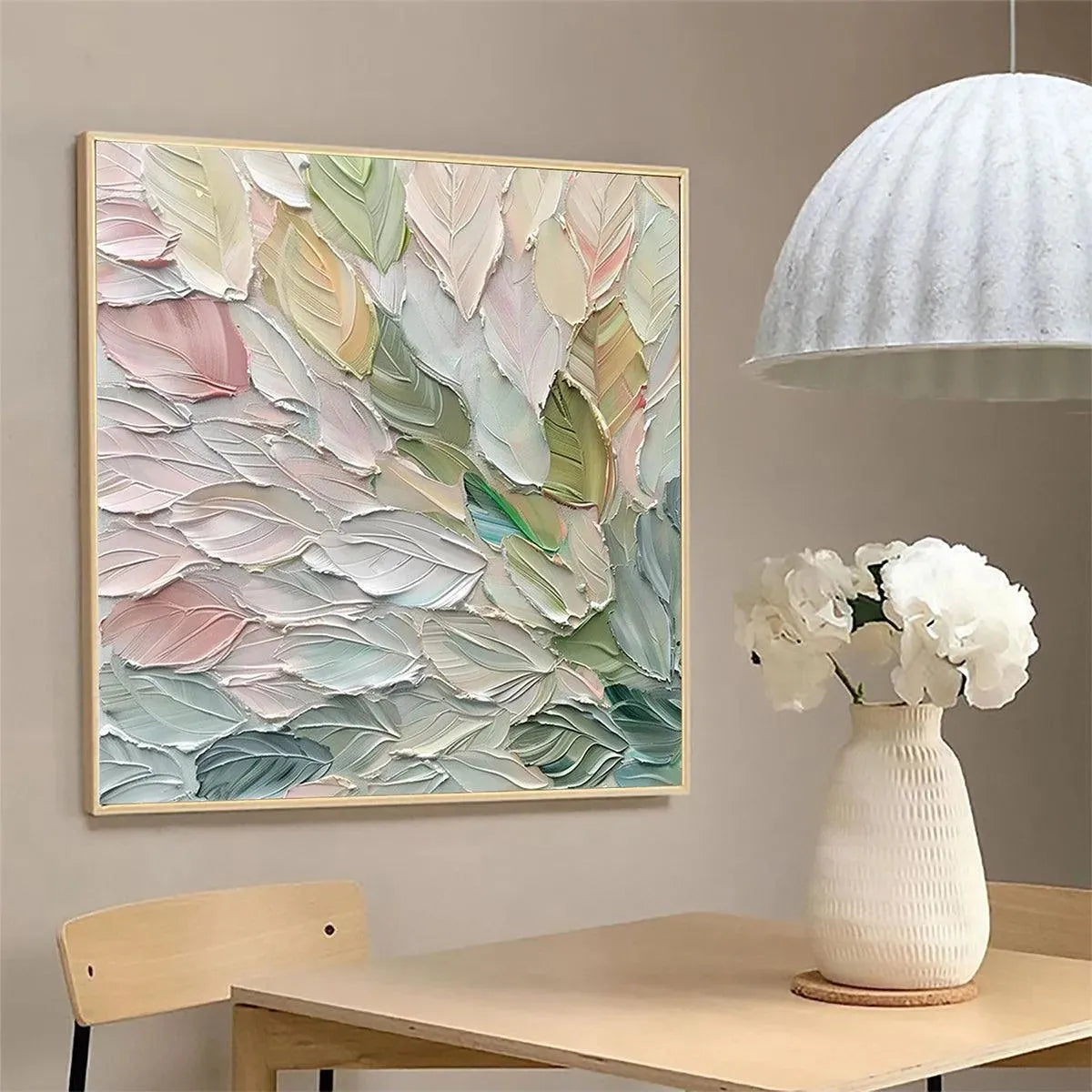 PASTEL DREAM: Square Textured Impasto Floral Painting