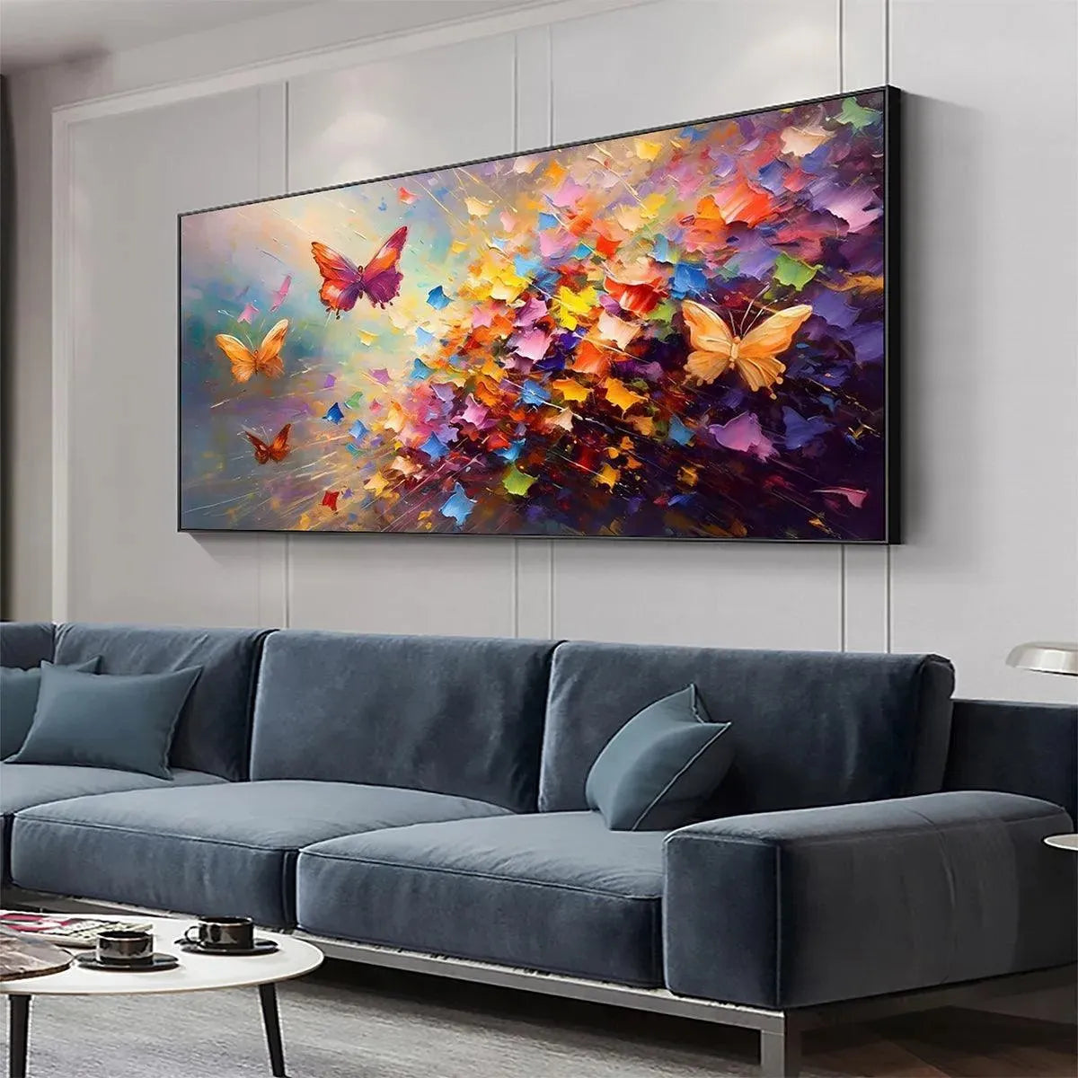 BUTTERFLY FLIGHT: Colorful Butterfly Painting on Canvas