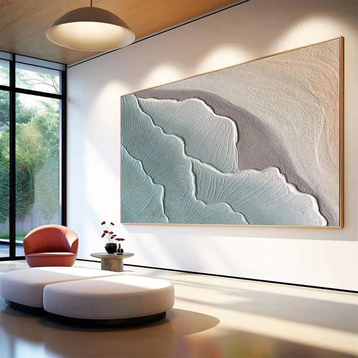 EMERALD WAVES: Textured Abstract Seascape Painting in Teal