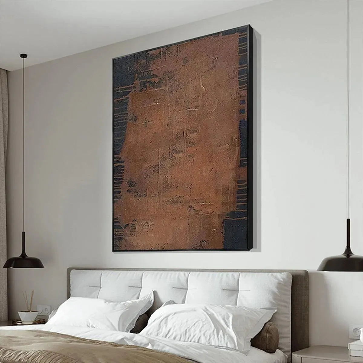 RUSTIC TEXTURE: Textured Abstract Painting in Brown
