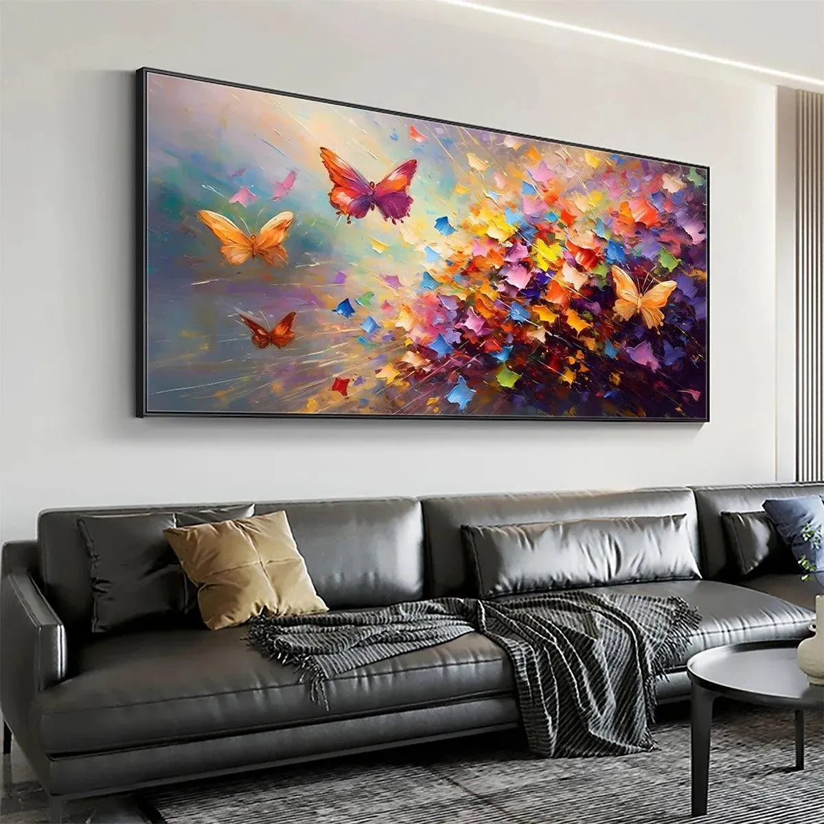 BUTTERFLY FLIGHT: Colorful Butterfly Painting on Canvas