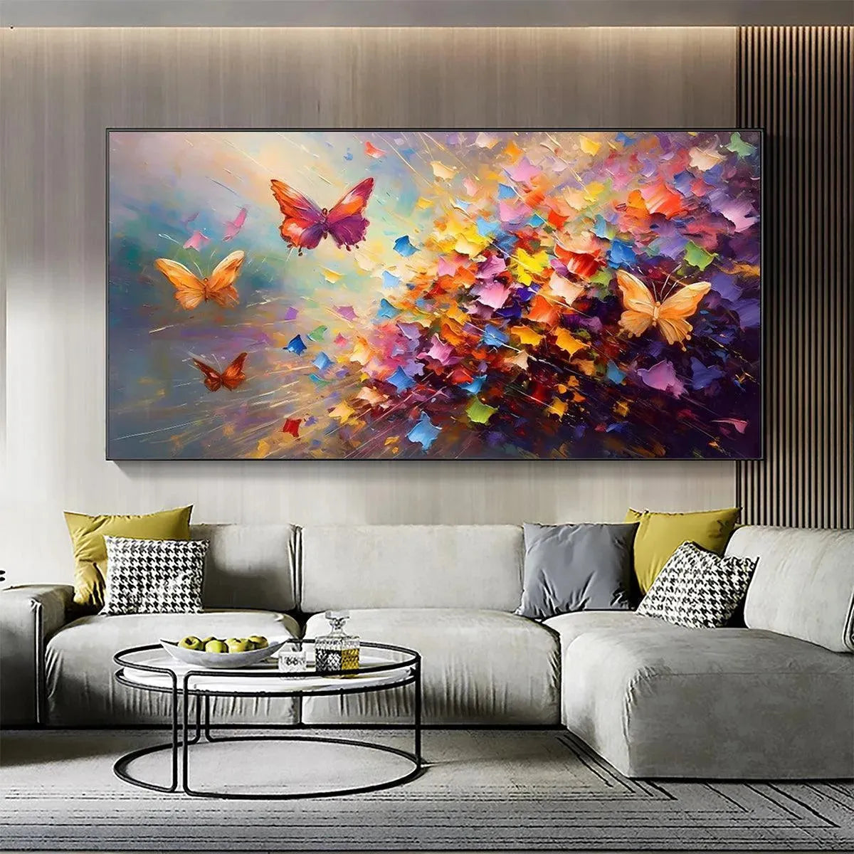 BUTTERFLY FLIGHT: Colorful Butterfly Painting on Canvas