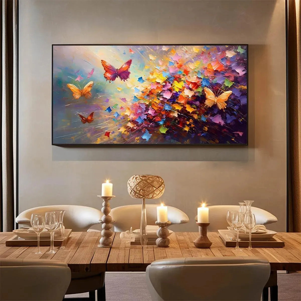 BUTTERFLY FLIGHT: Colorful Butterfly Painting on Canvas