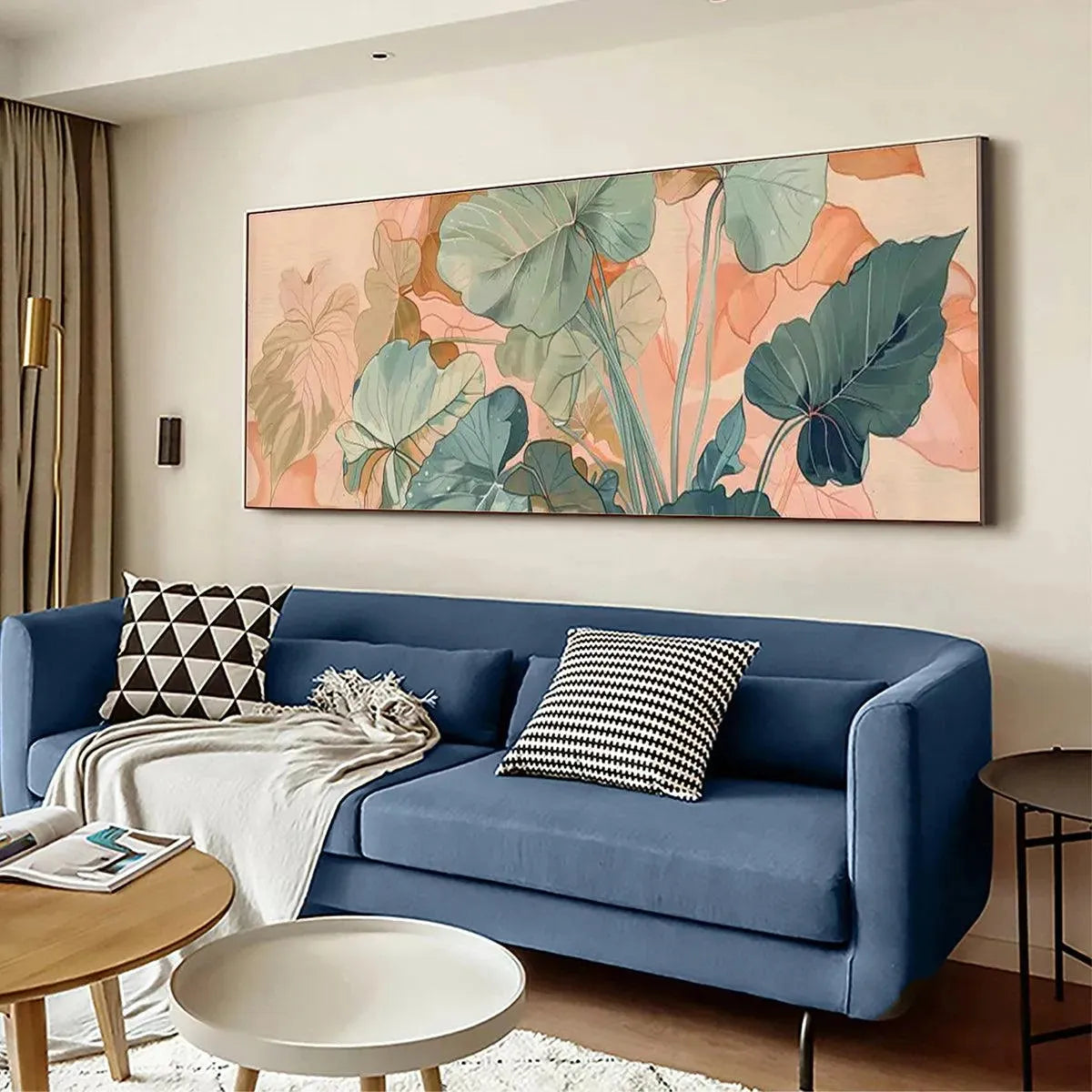 TROPICAL LEAF PANORAMIC: Botanical Painting, Panoramic Wall Art