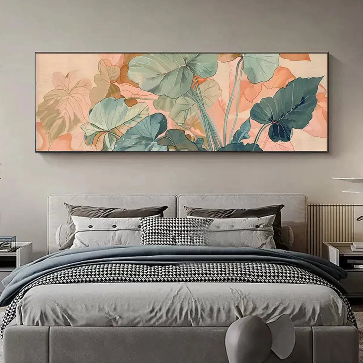 TROPICAL LEAF PANORAMIC: Botanical Painting, Panoramic Wall Art