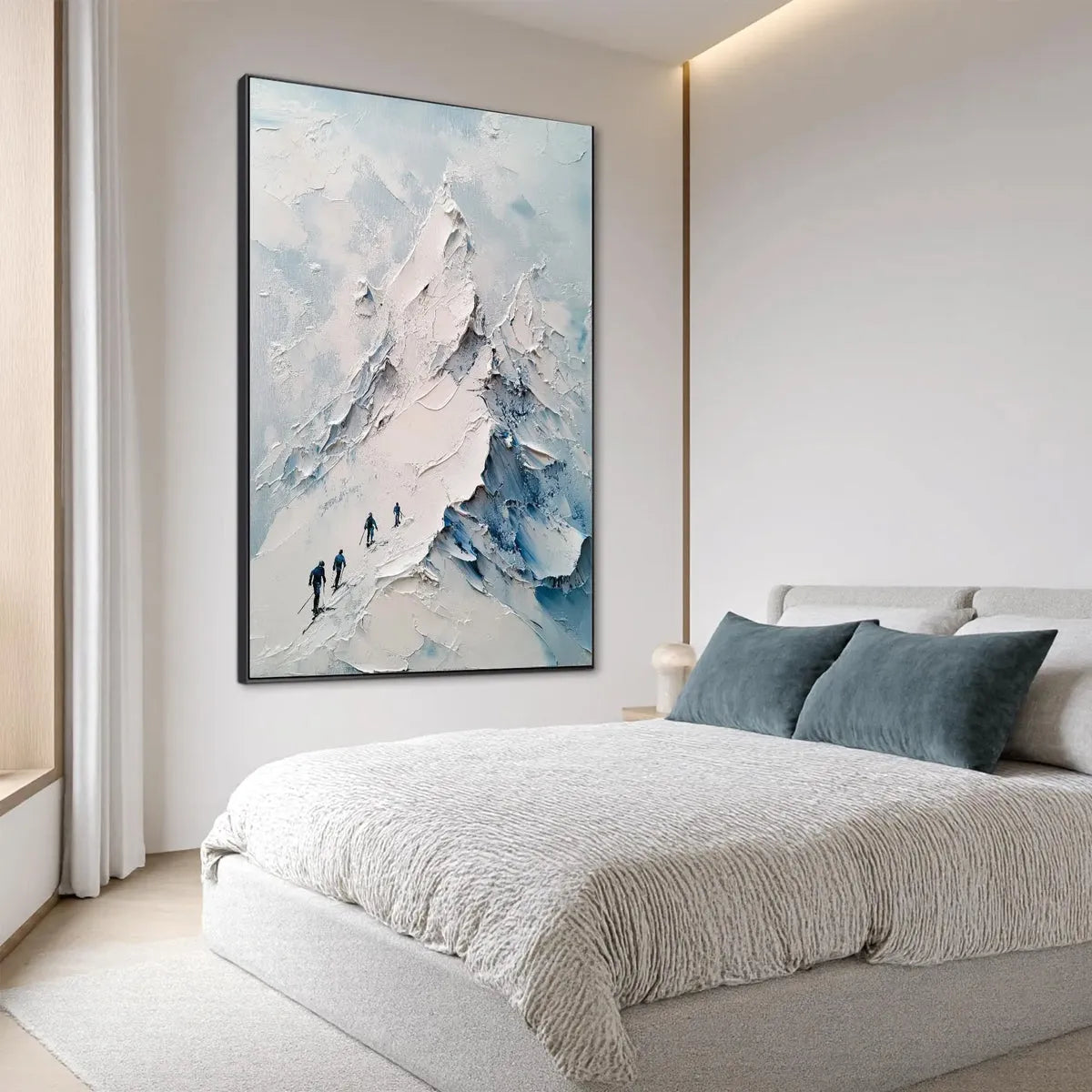 ASCENT: Textured Impasto Mountain Landscape Painting with Skiers