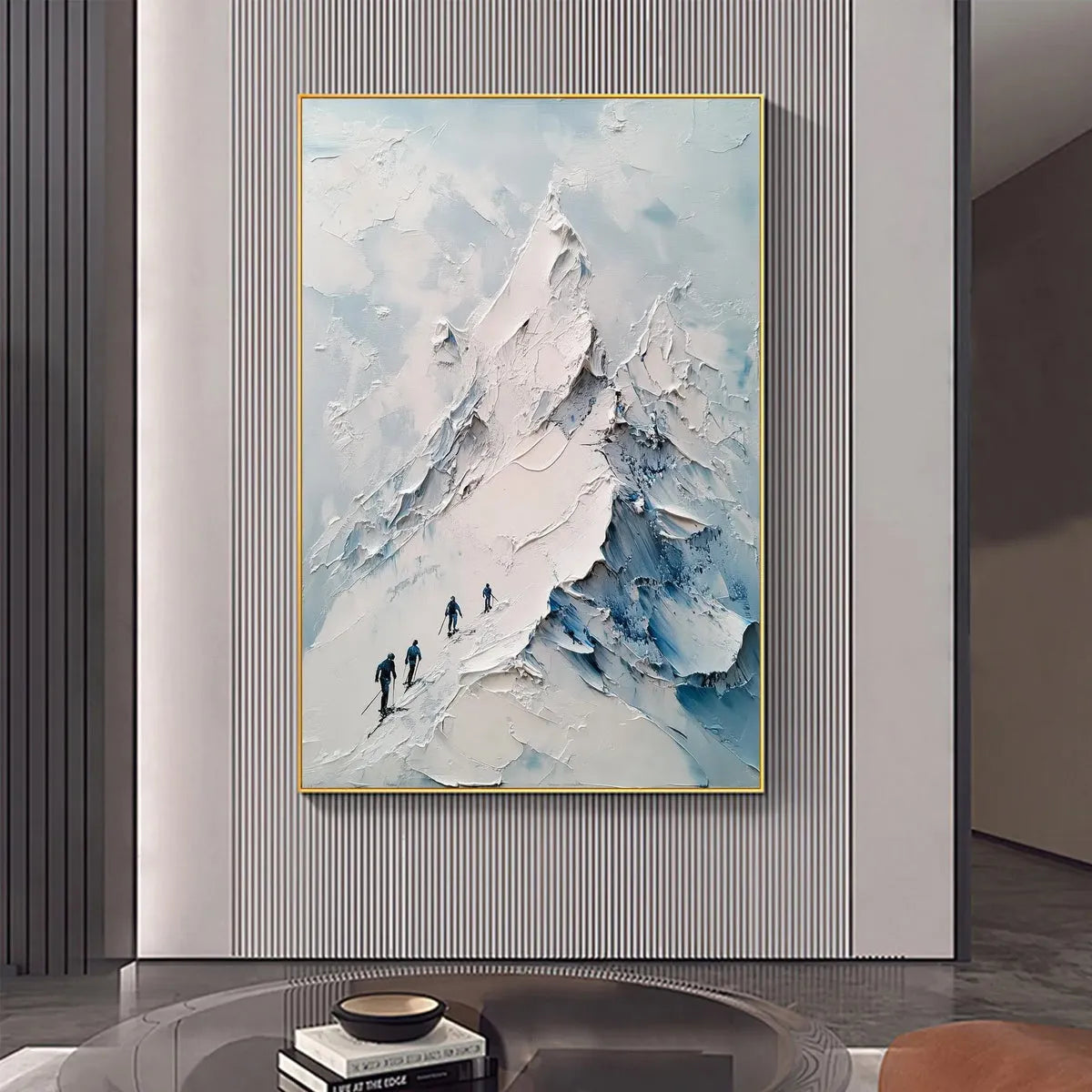 ASCENT: Textured Impasto Mountain Landscape Painting with Skiers