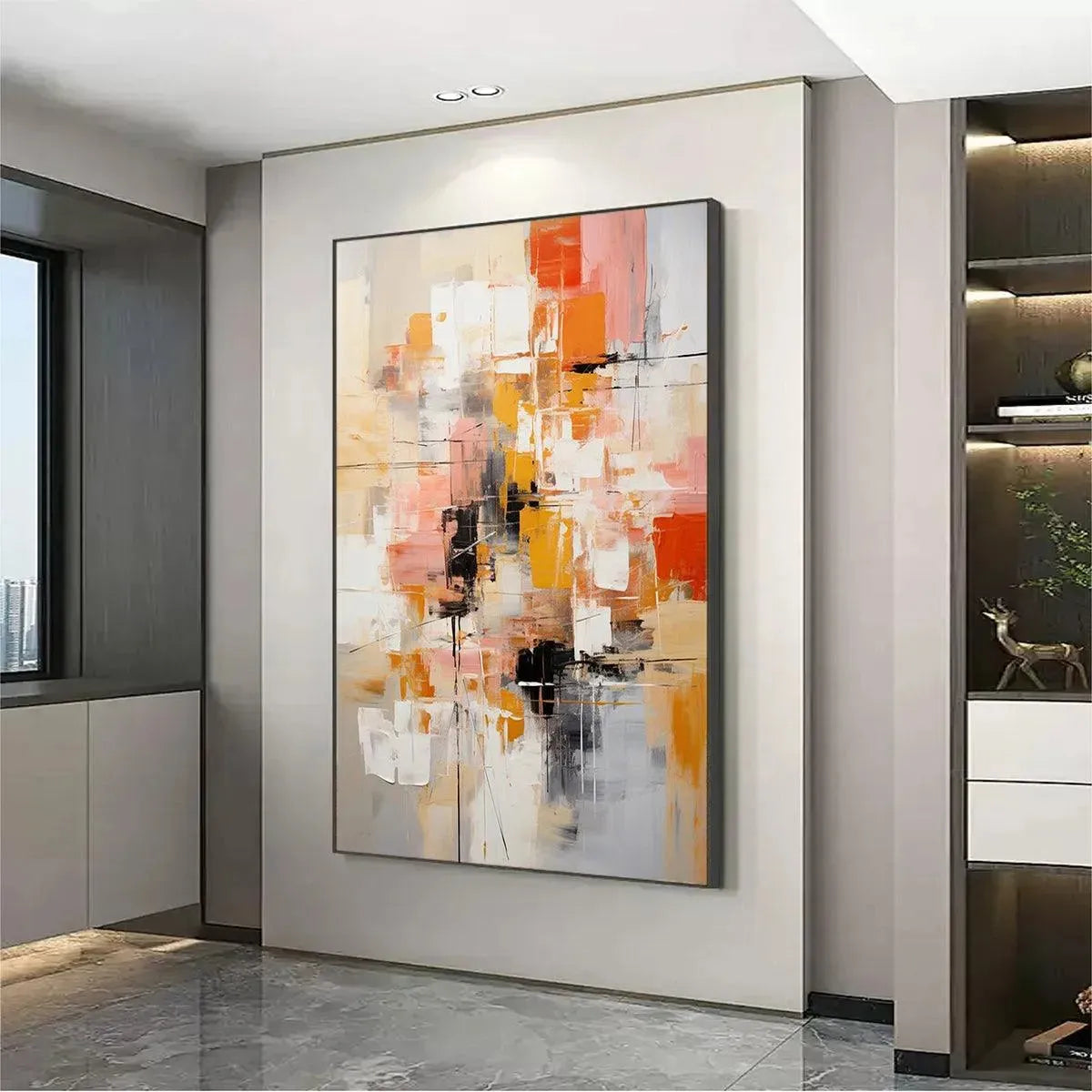 ABSTRACT SYMPHONY II: Colorful Abstract Painting, Textured Wall Art, Vertical Canvas, Modern Art