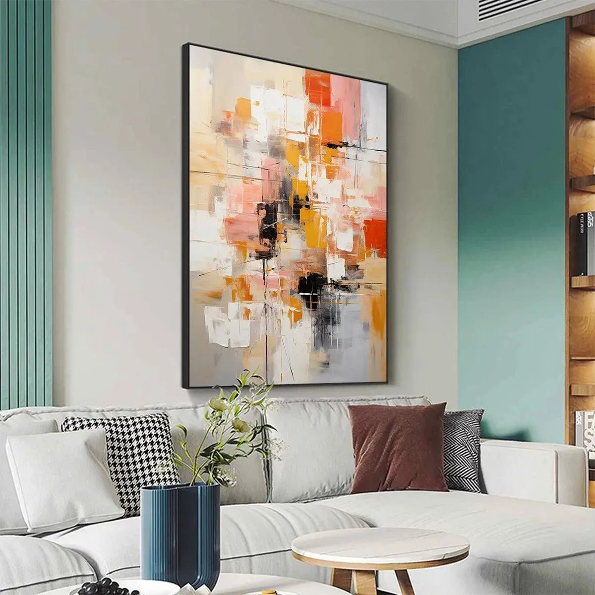 ABSTRACT SYMPHONY II: Colorful Abstract Painting, Textured Wall Art, Vertical Canvas, Modern Art