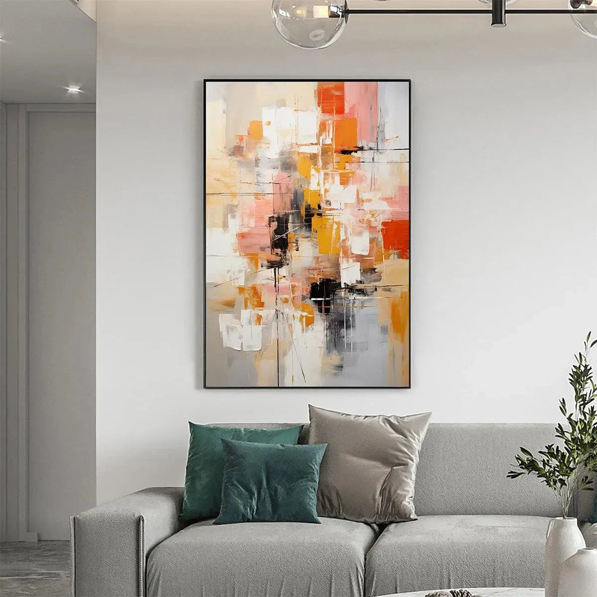 ABSTRACT SYMPHONY II: Colorful Abstract Painting, Textured Wall Art, Vertical Canvas, Modern Art