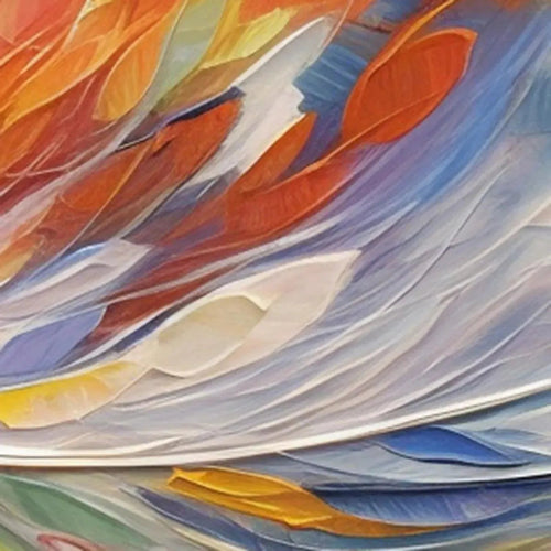 Abstract Swirl Oil Painting - Colorful Wall Art Decor