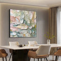 PASTEL FEATHERS: Textured Abstract Painting, Impasto Wall Art, Square Canvas, Dreamy Decor