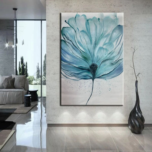 Blue Flower Abstract Art