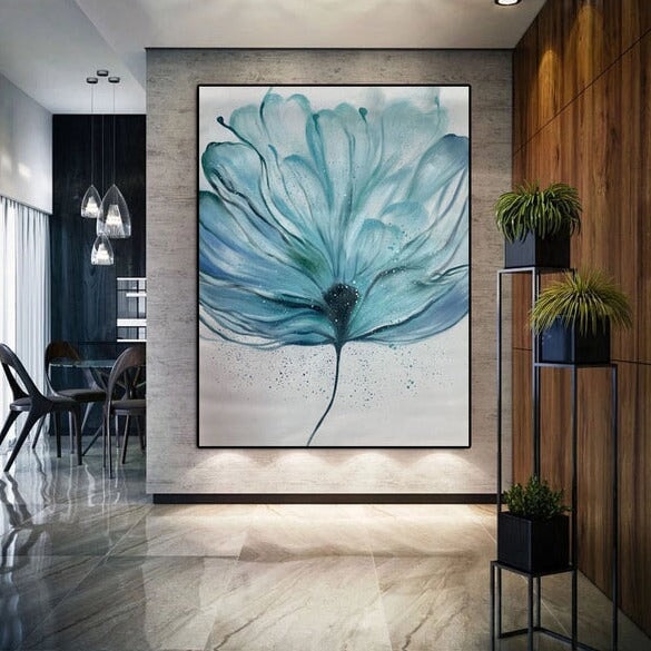 Blue Flower Abstract Art