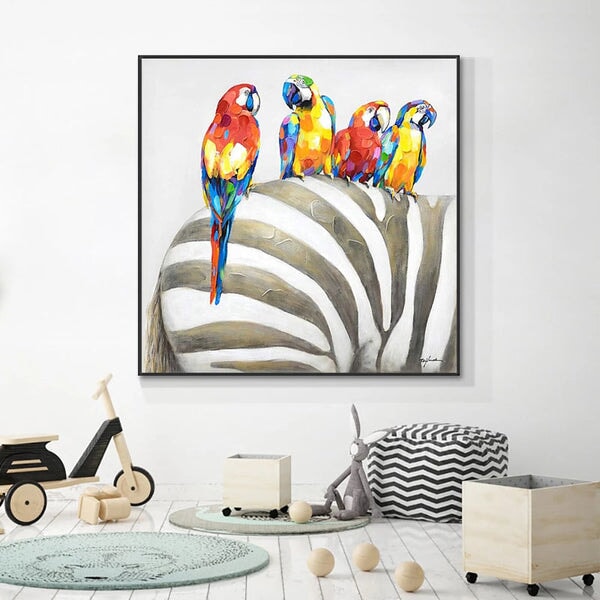 Ara Parrots Abstract Wall Art