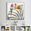 Ara Parrots Abstract Wall Art