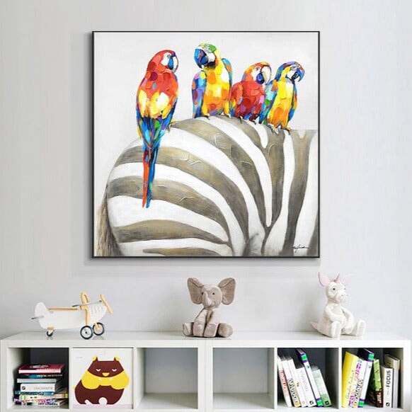 Ara Parrots Abstract Wall Art