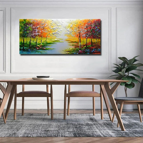 Autumn Forest Trees Abstract Wall Art
