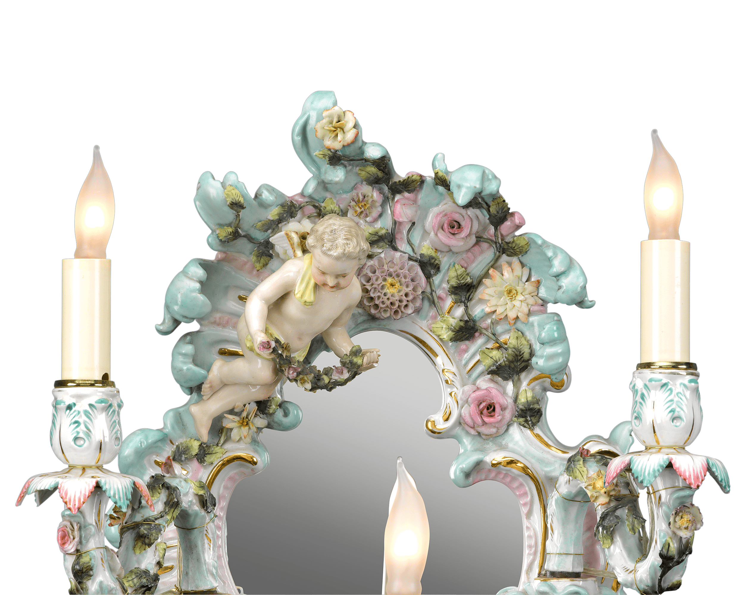 Meissen-Style Porcelain Wall Sconce
