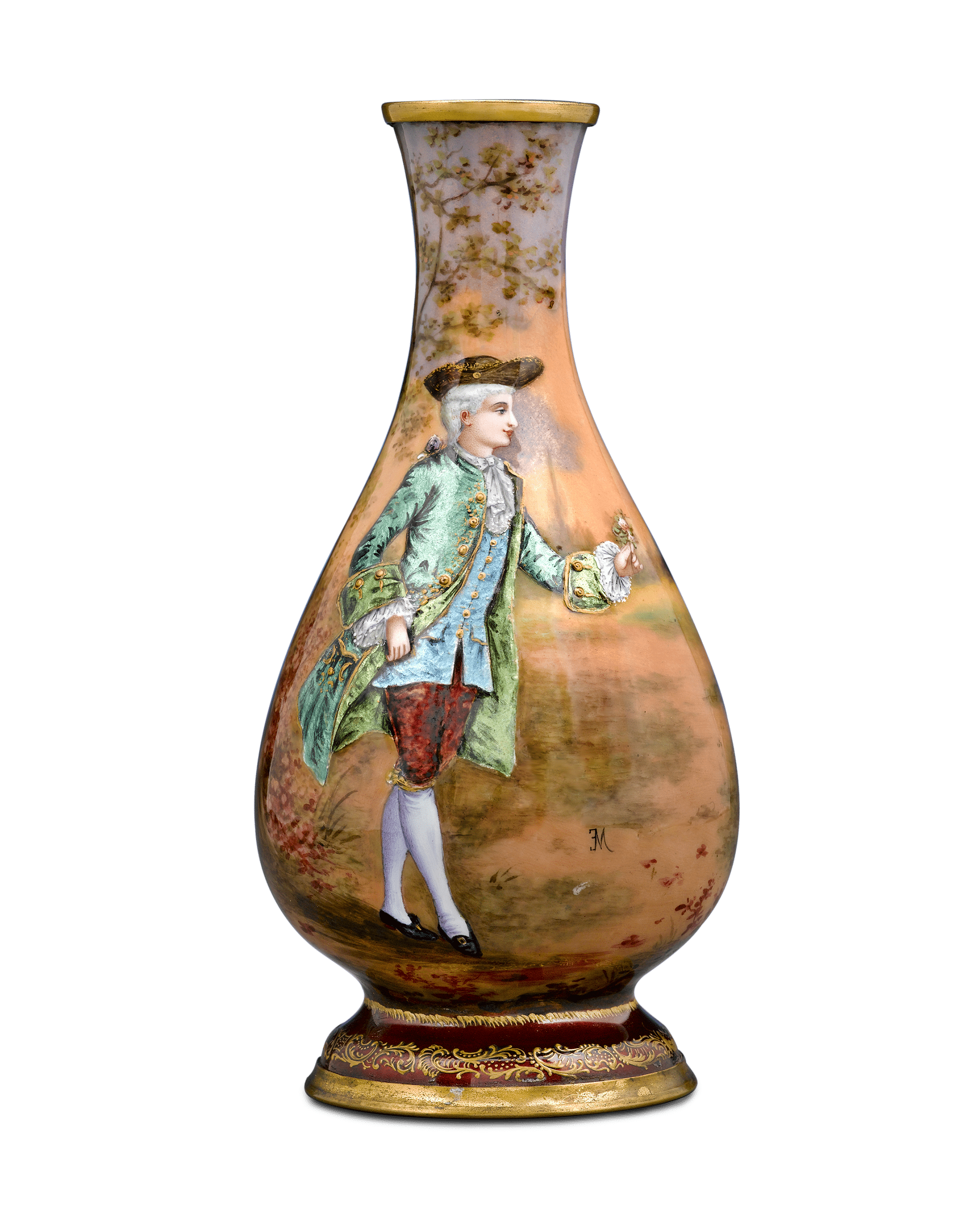 Limoges Enamel Vase