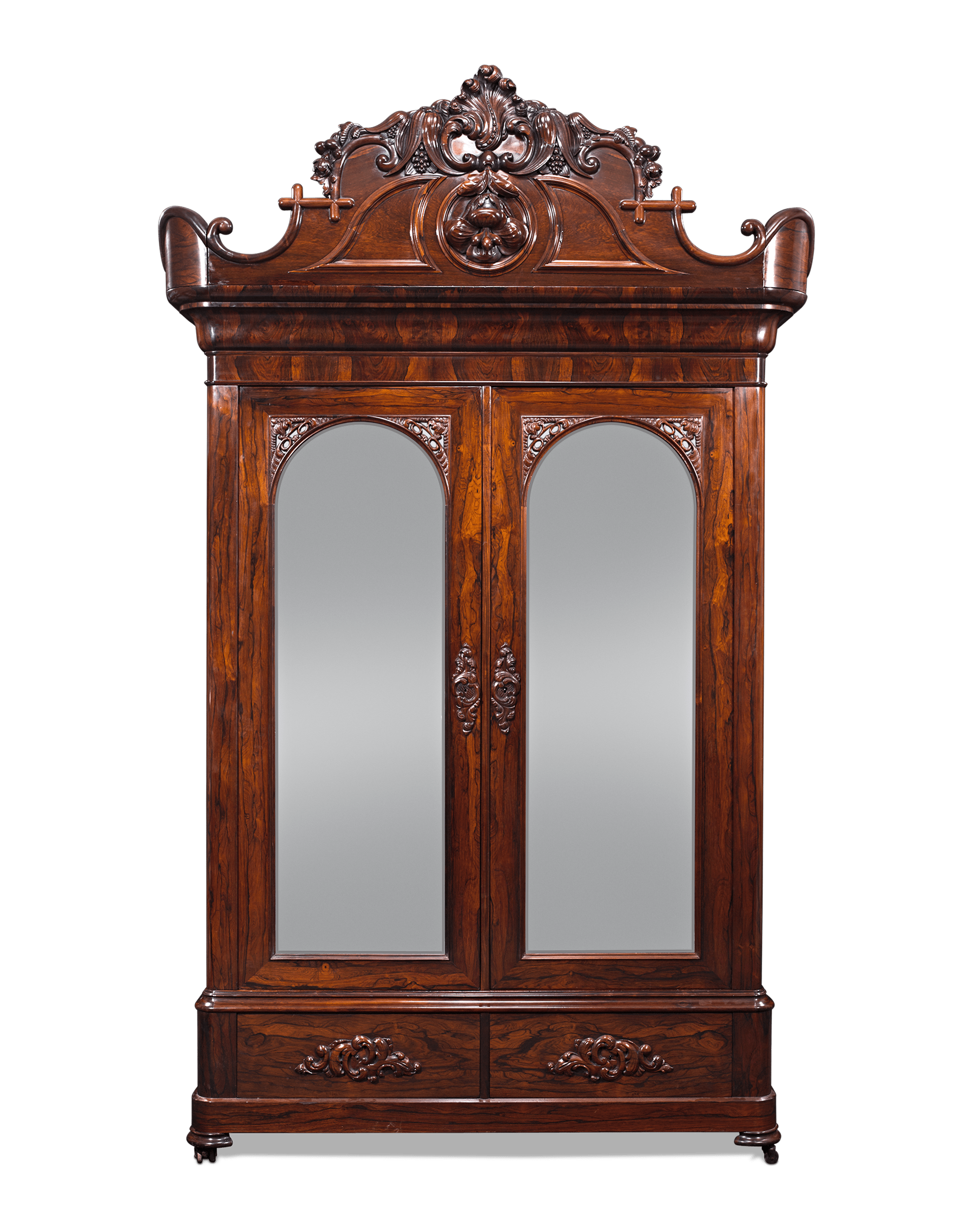 John Henry Belter Rosewood Armoire