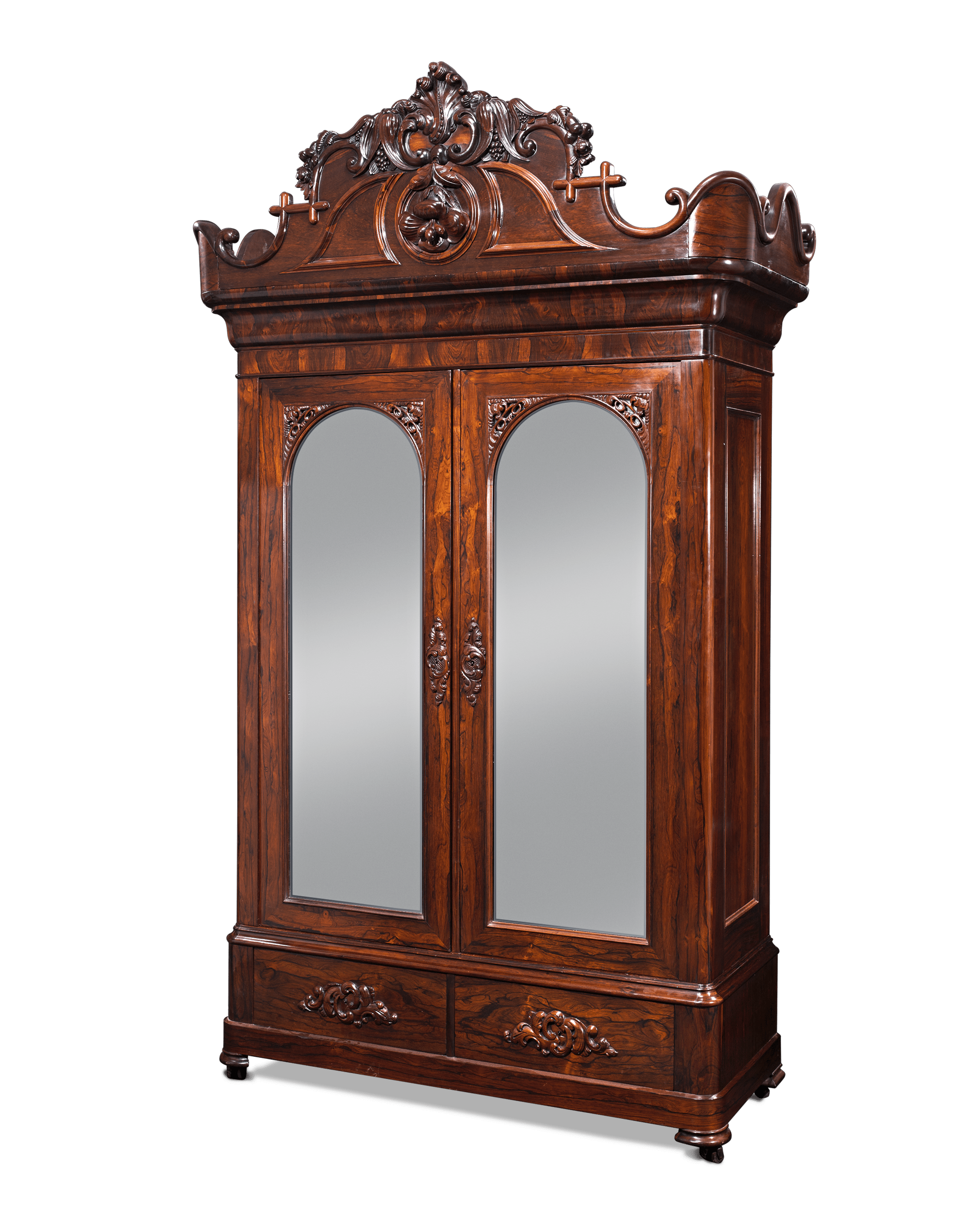 John Henry Belter Rosewood Armoire