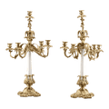 French White Opaline Candelabra