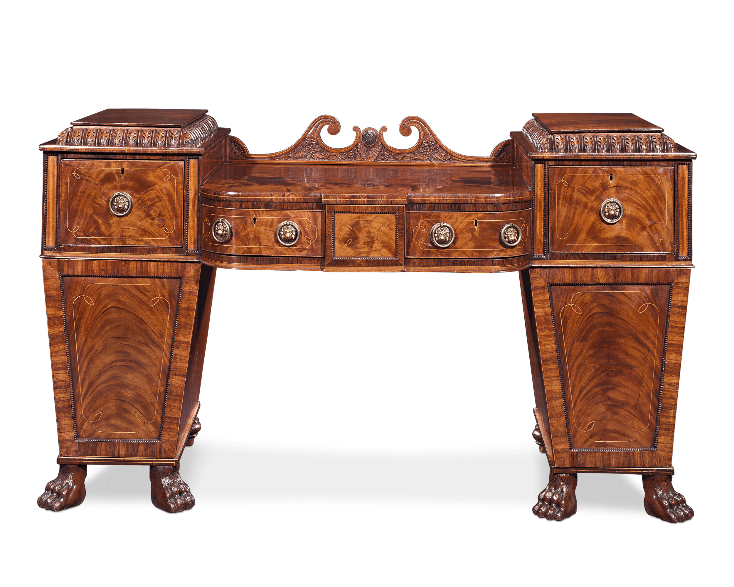 Regency Mahogany Pedestal Sideboard