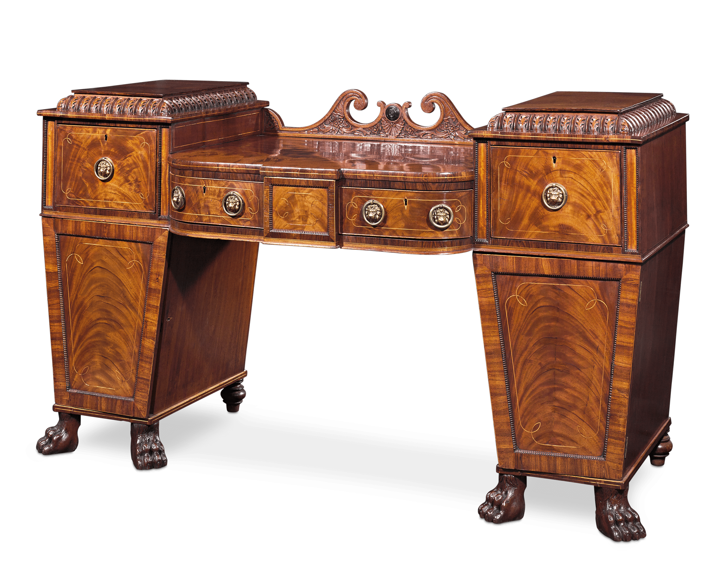 Regency Mahogany Pedestal Sideboard