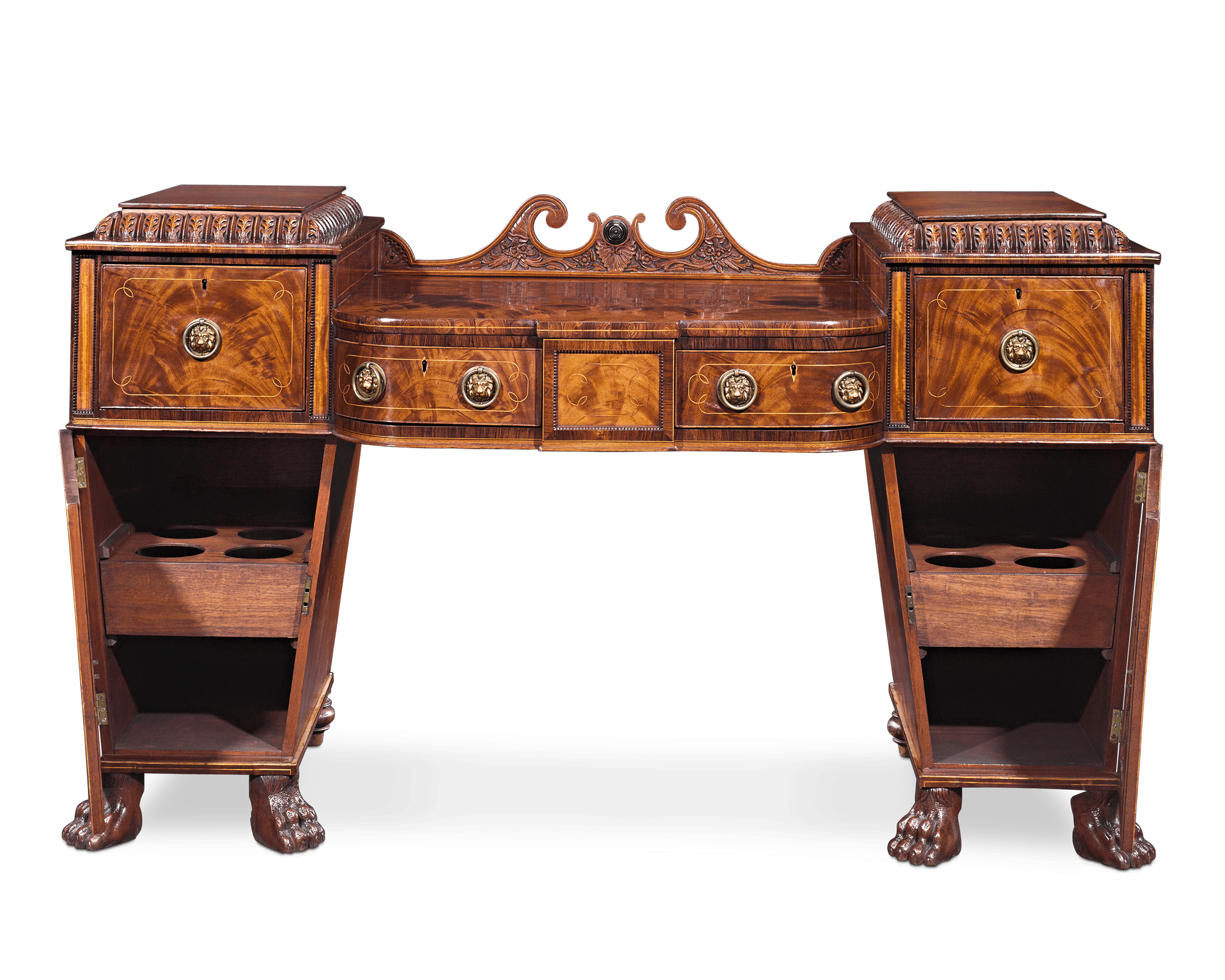 Regency Mahogany Pedestal Sideboard