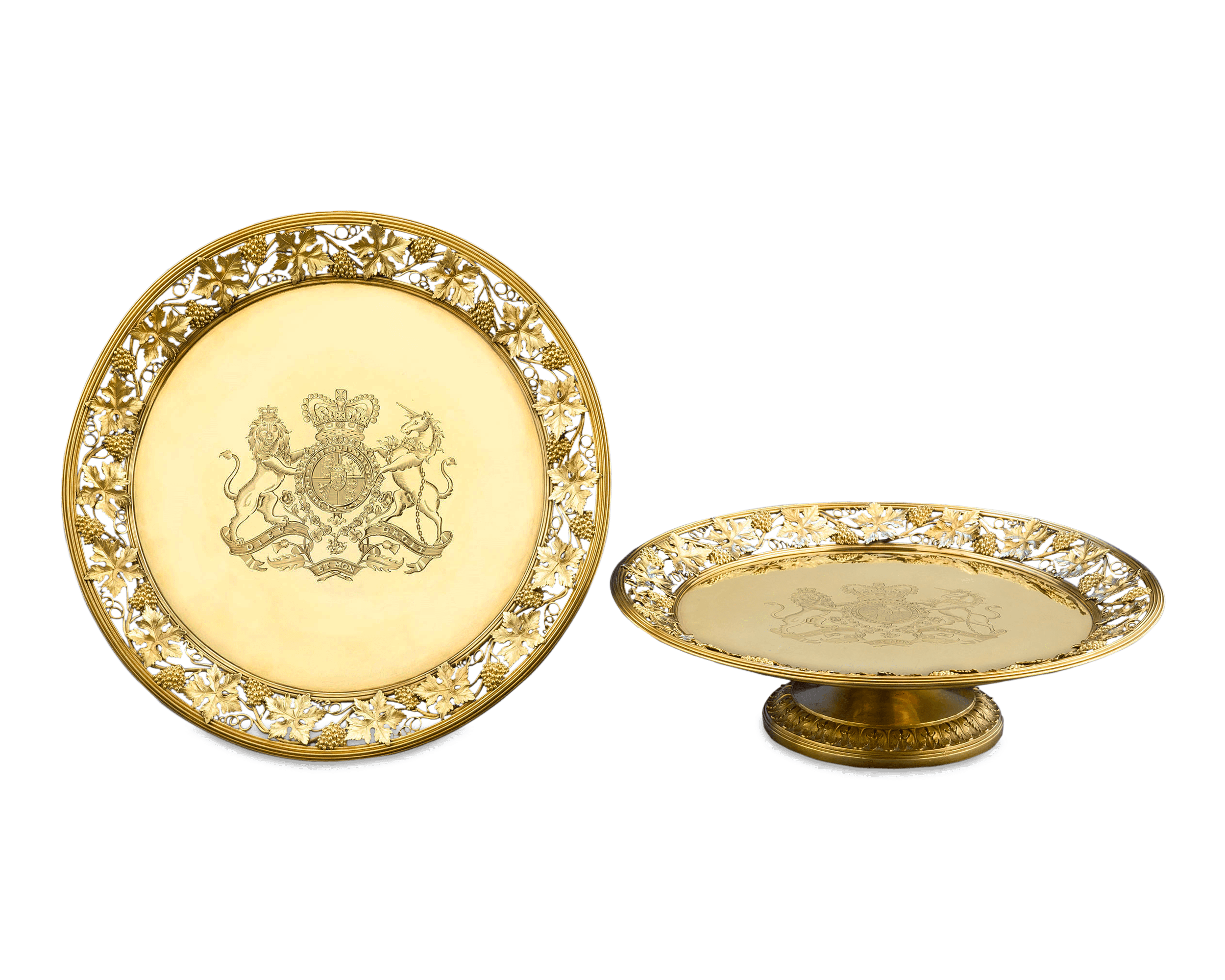 Royal Silver Gilt Tazze by Digby Scott and Benjamin Smith