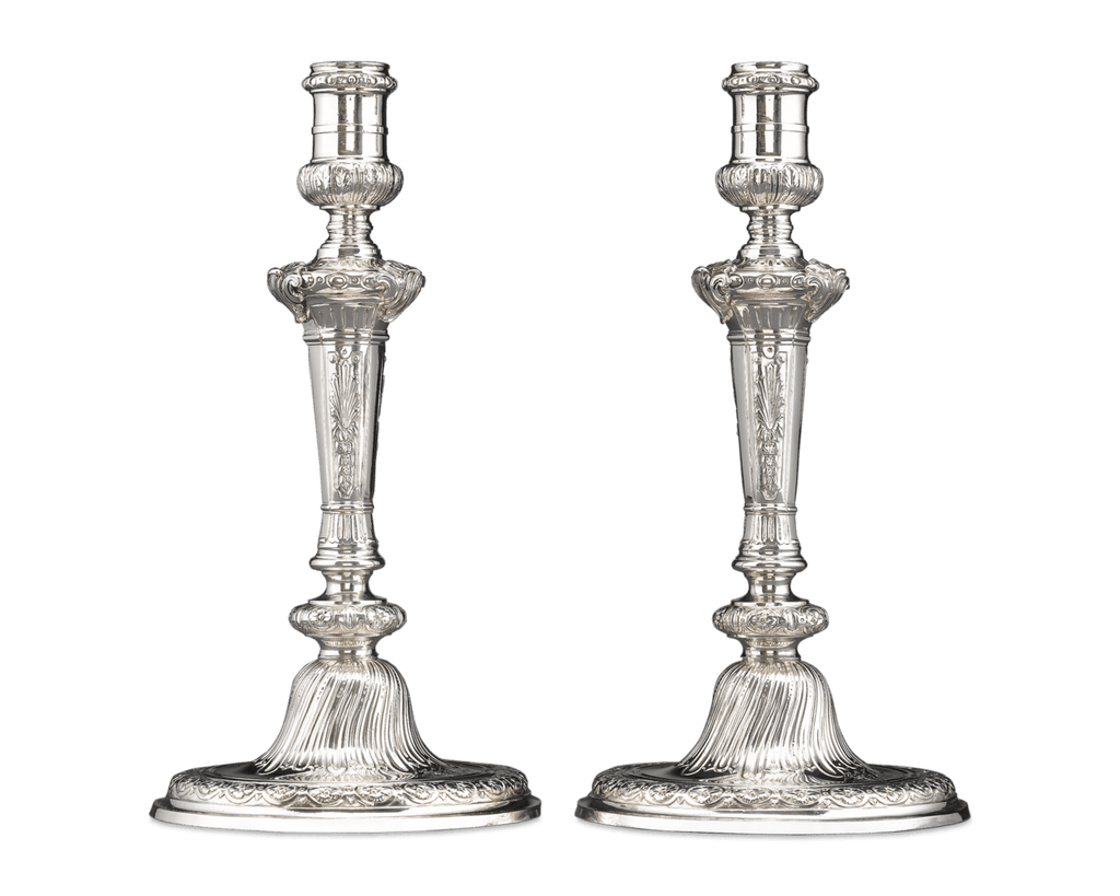 Rococo Silver Candlesticks by Alexander Johnston