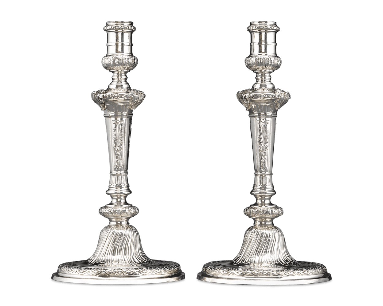 Rococo Silver Candlesticks by Alexander Johnston
