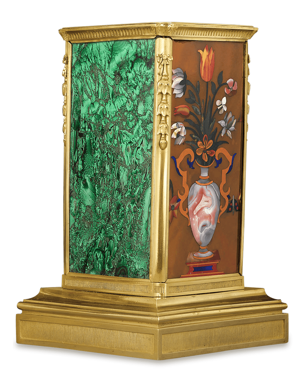 Russian Malachite and Pietre Dure Plinths