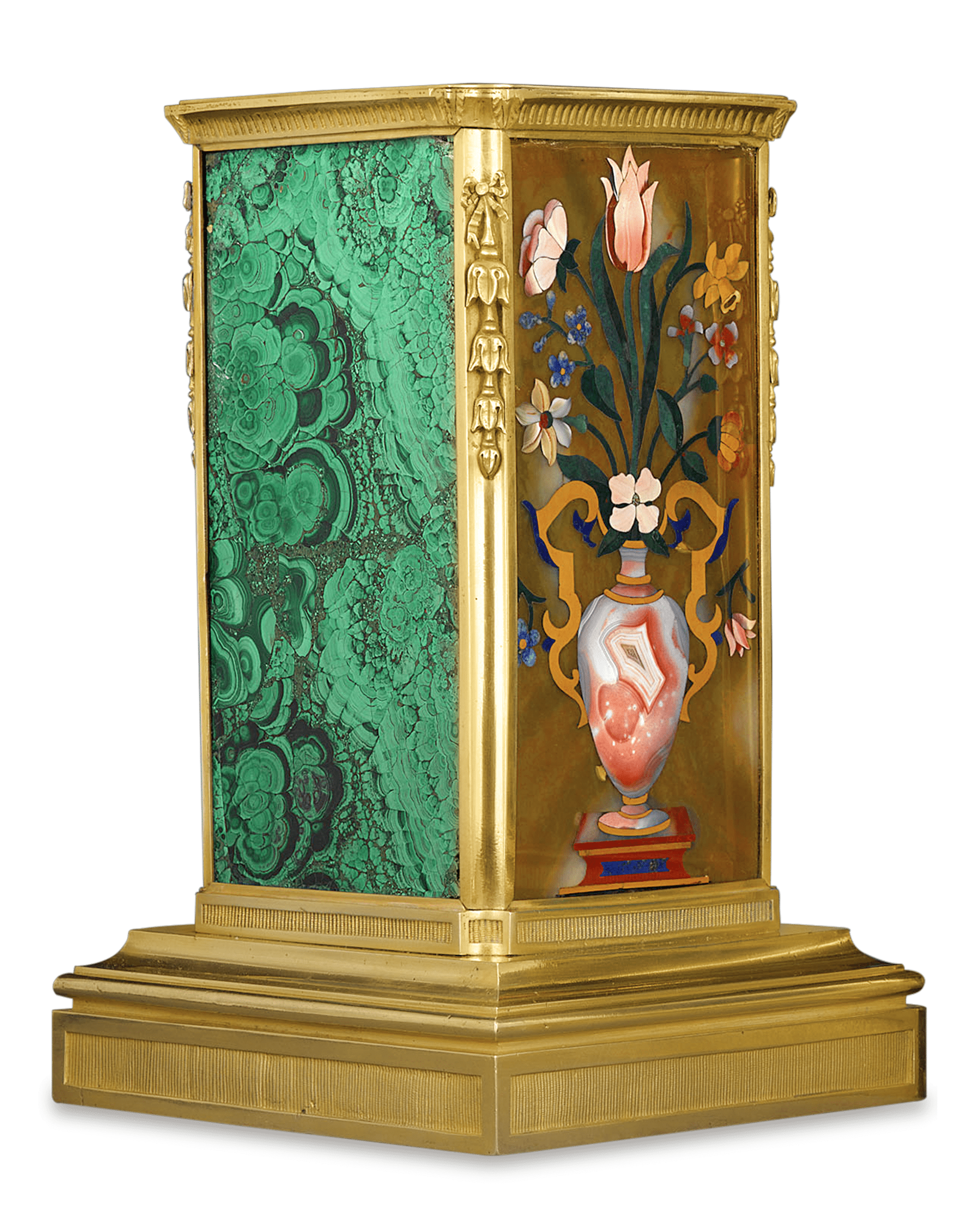 Russian Malachite and Pietre Dure Plinths
