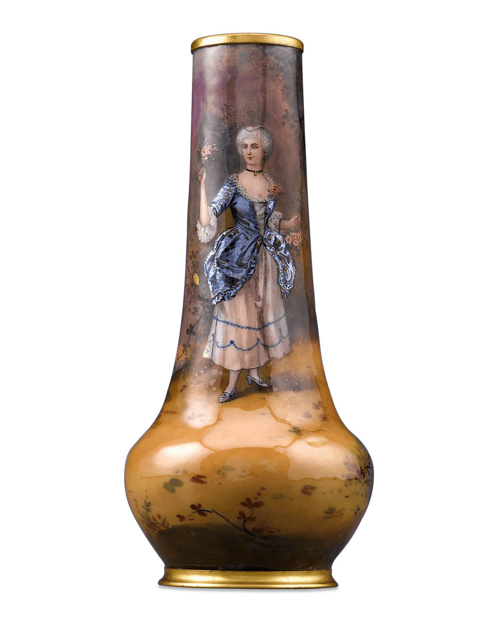 French Copper and Enamel Cabinet Vase