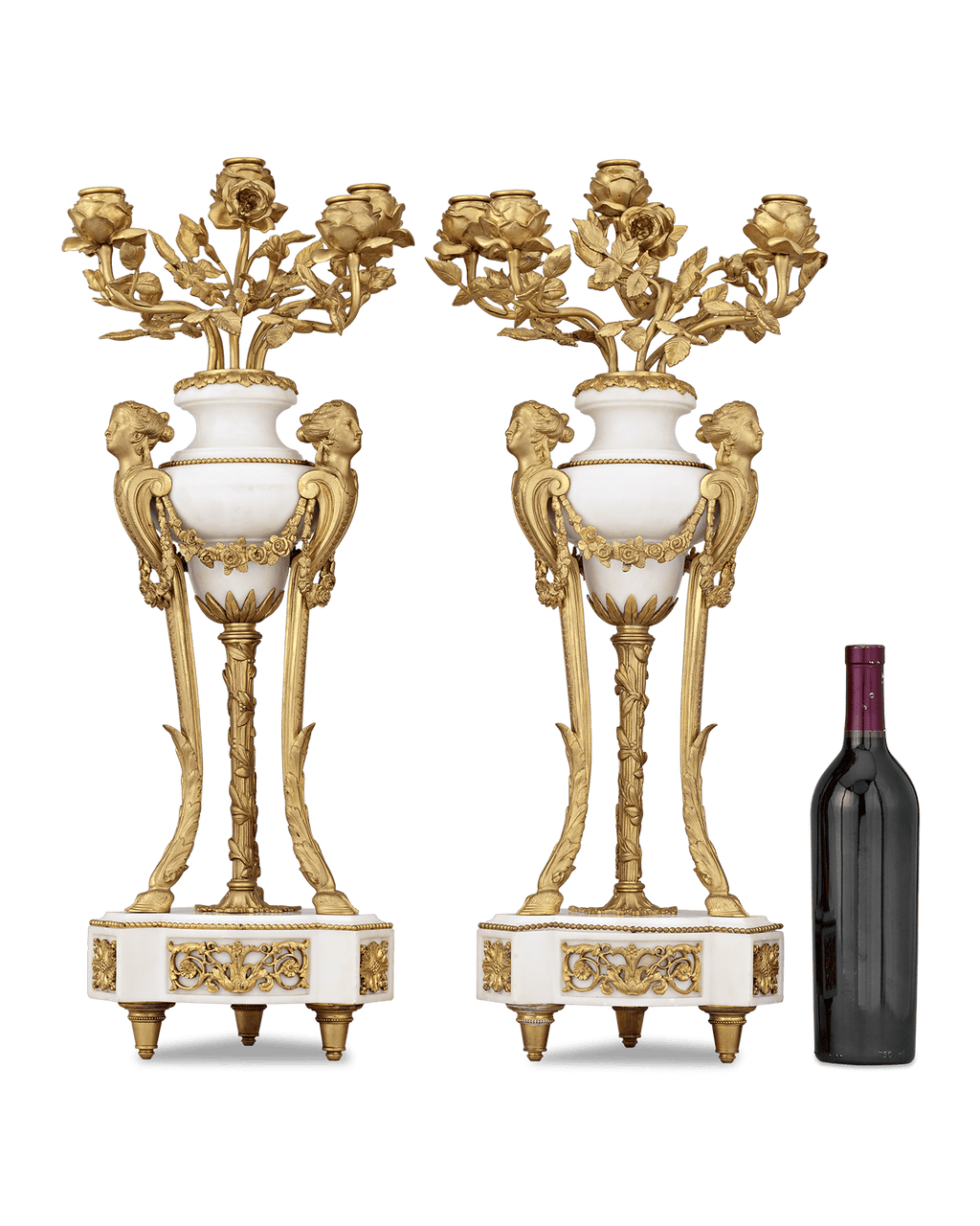 Doré Bronze French Neoclassical Candelabra