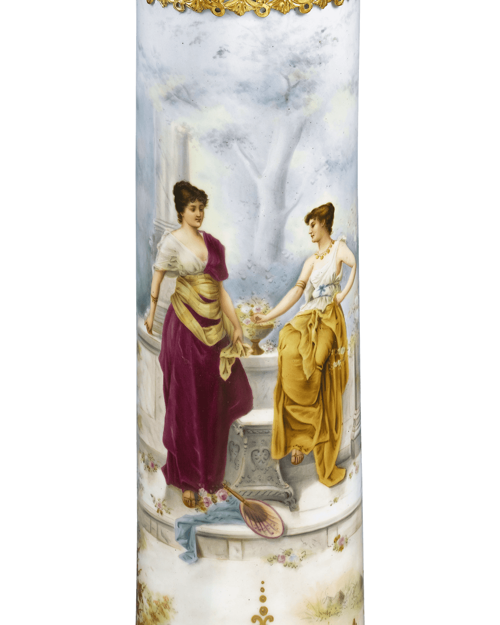 Porcelain and Onyx Pedestal by Ribot
