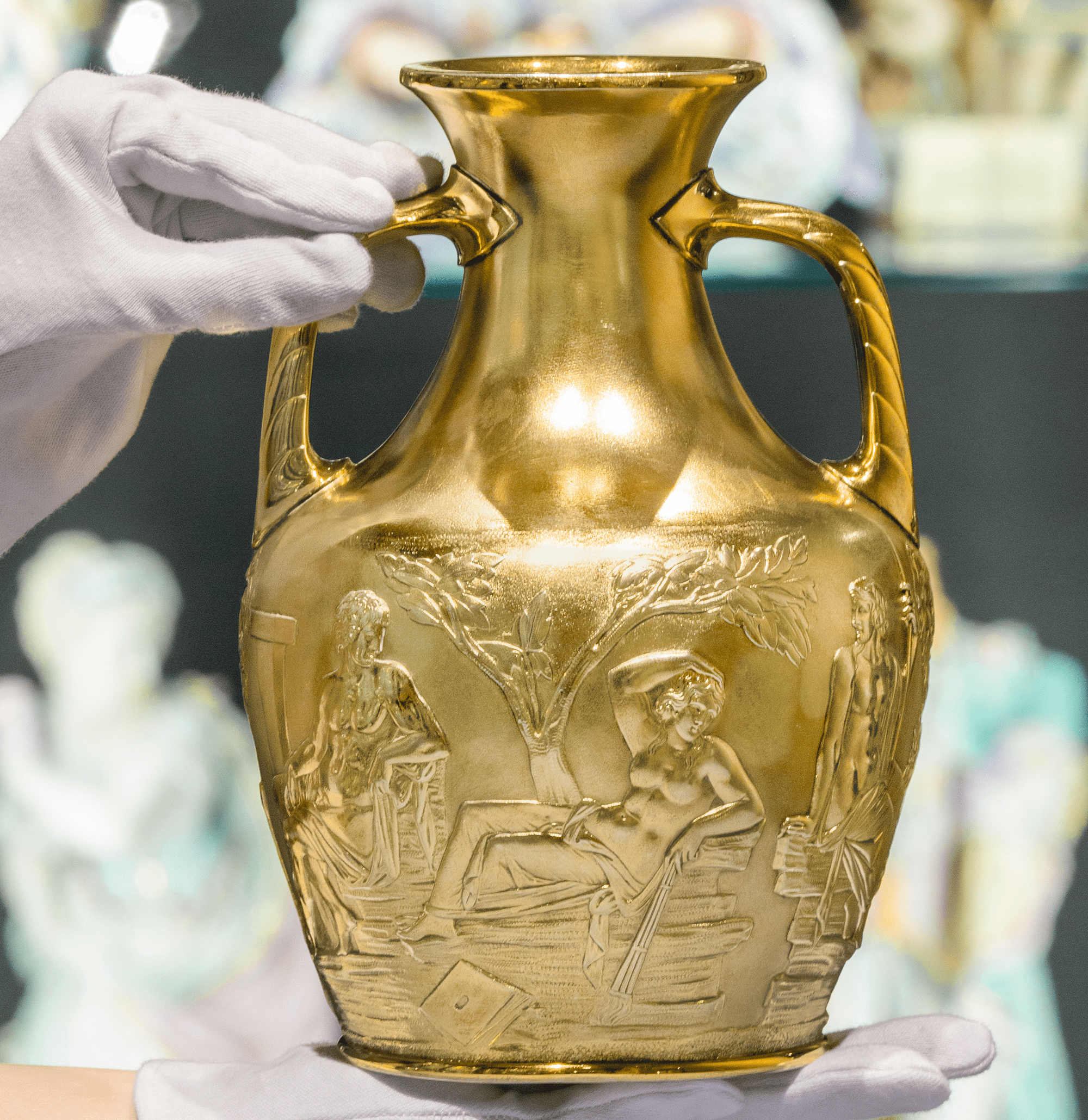Silver Gilt Portland Vase by Elkington & Co.