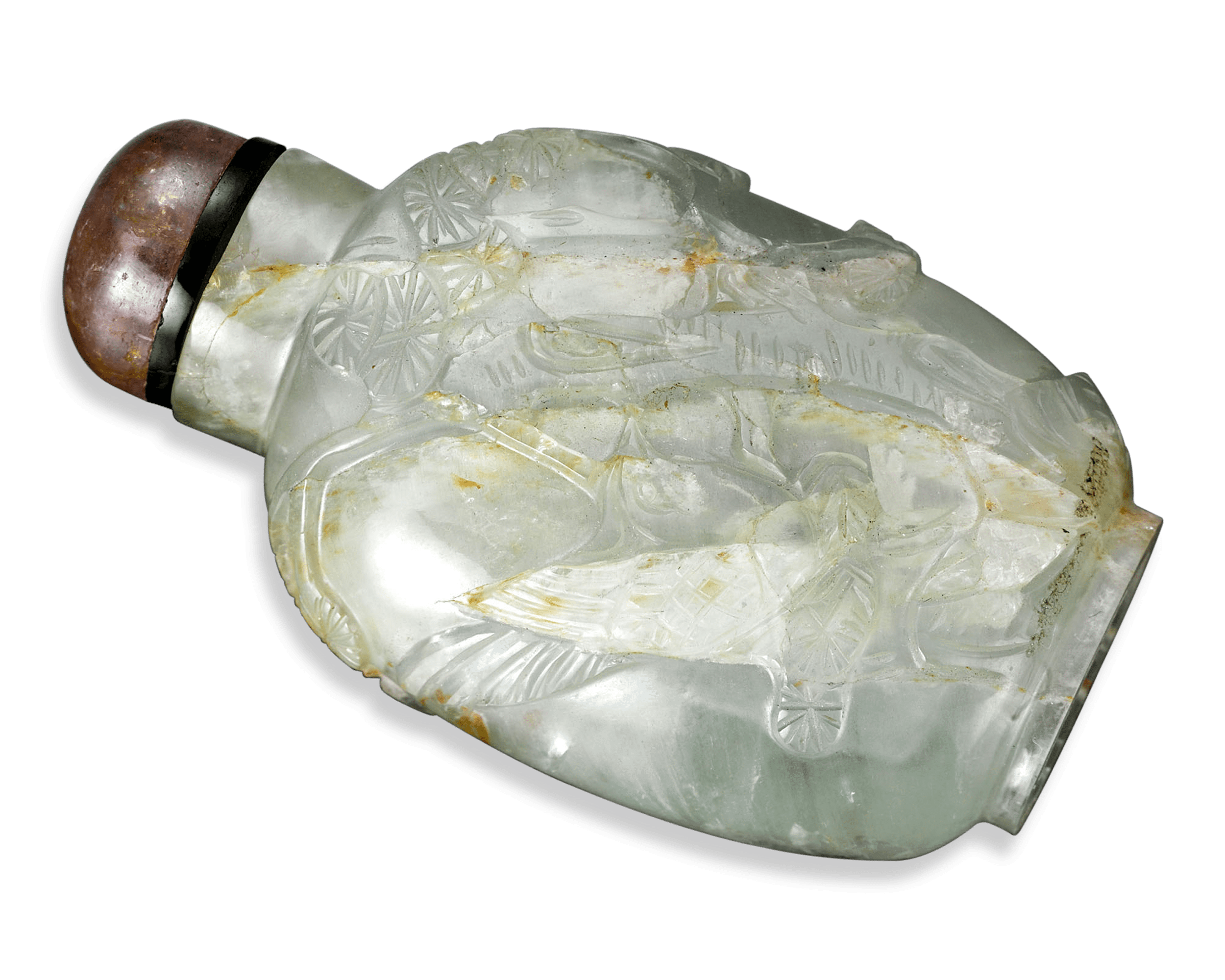 Carved Quartz Snuff Bottle