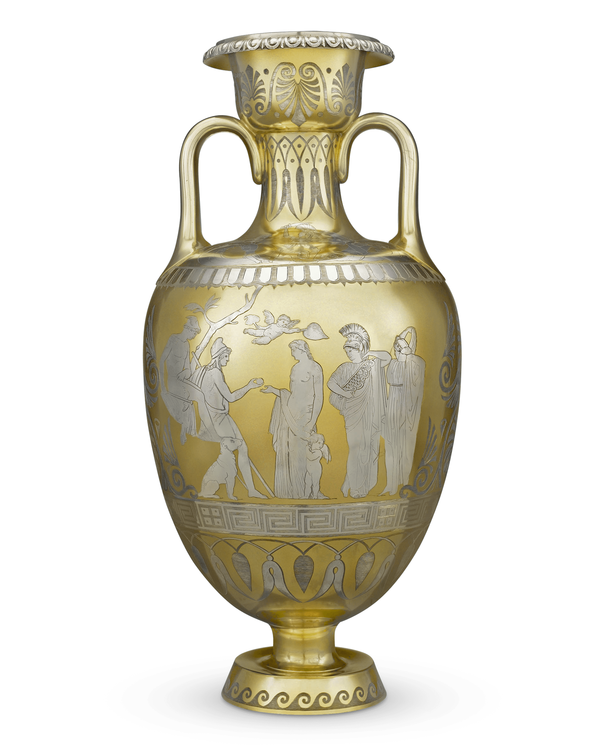Victorian Parcel Gilt Vase by D & C Houle